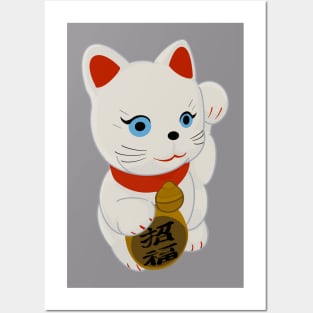 lucky cat Posters and Art